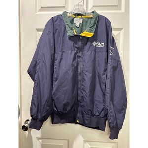 Vintage Club Colors Sun Microsystems Navy Jacket Men's Medium Windbreaker Retro